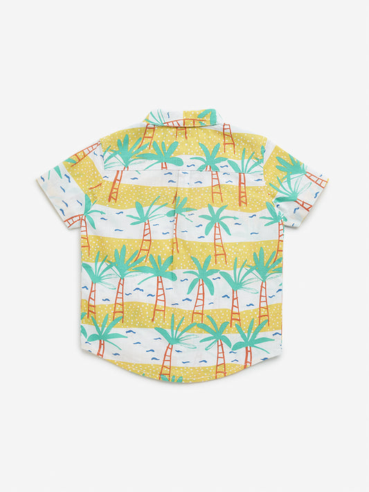 HOP Kids Multicolour Tropical-Inspired Cotton Shirt
