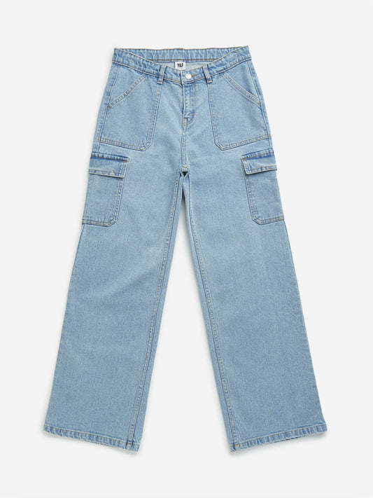Y&F Kids Blue Straight - Fit High - Rise Jeans
