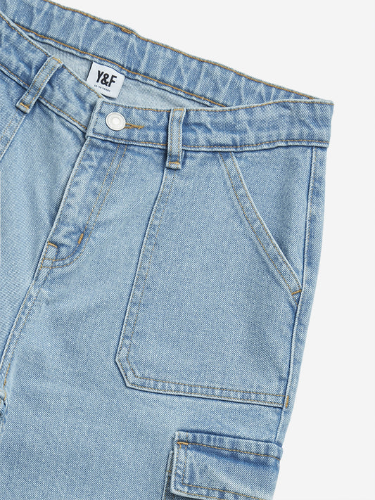 Y&F Kids Blue Straight - Fit High - Rise Jeans