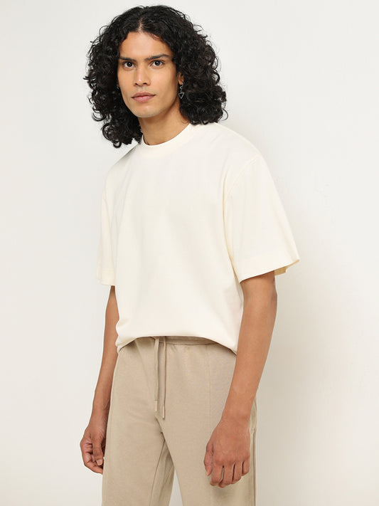 Studiofit Light Yellow Solid Relaxed-Fit T-Shirt