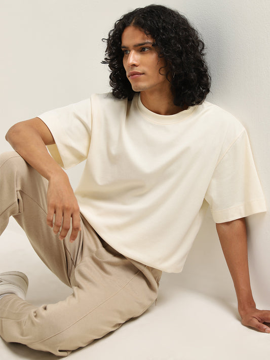 Studiofit Light Yellow Solid Relaxed-Fit T-Shirt