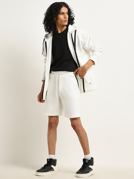 Studiofit Off-White Relaxed-Fit Mid-Rise Shorts
