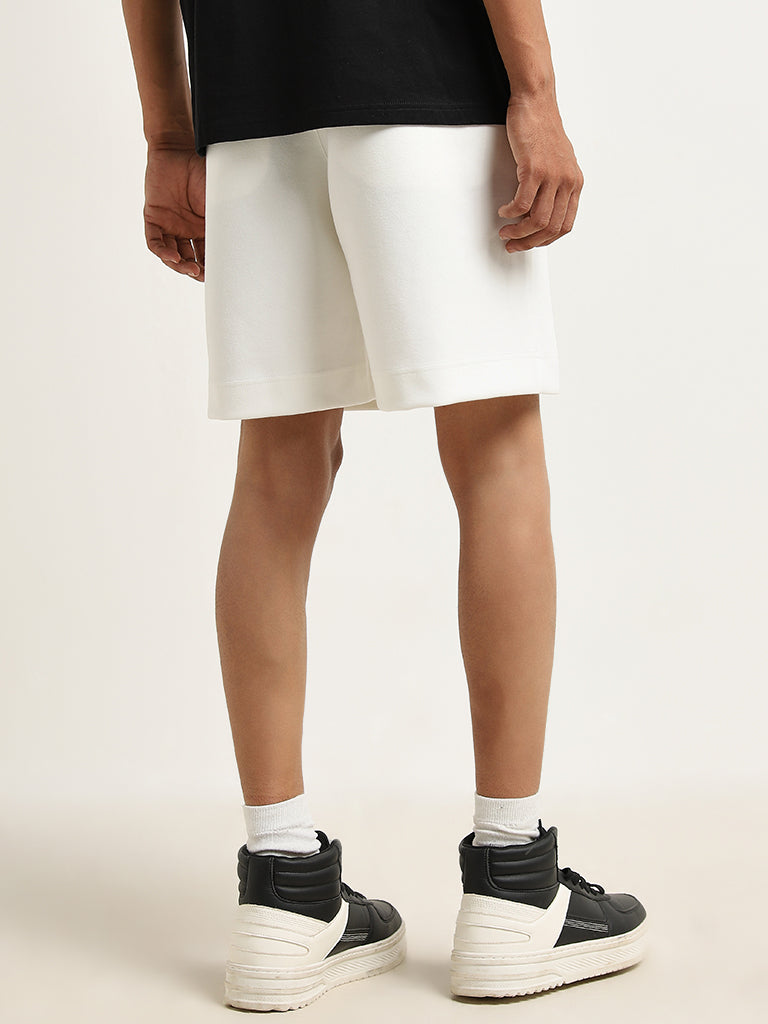 Studiofit Off-White Relaxed-Fit Mid-Rise Shorts