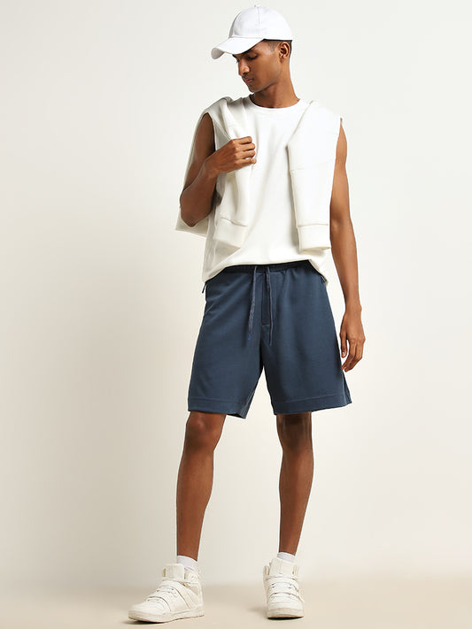 Studiofit Blue Relaxed-Fit Mid-Rise Shorts
