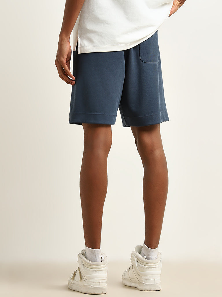 Studiofit Blue Relaxed-Fit Mid-Rise Shorts