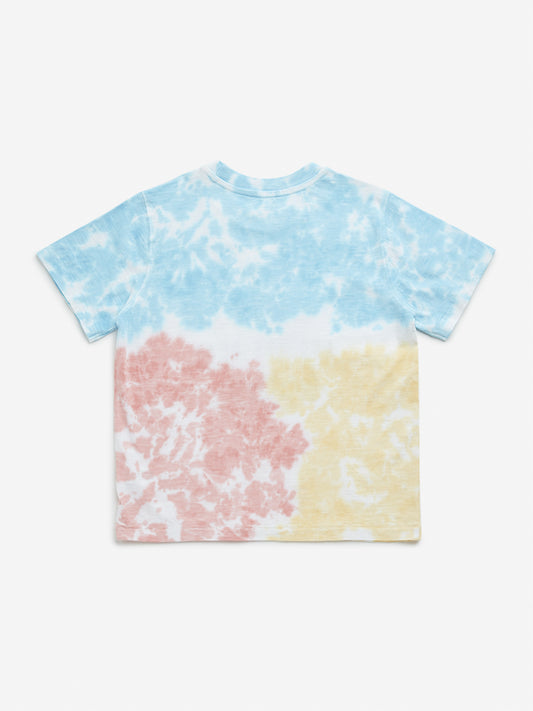 HOP Kids Multicolour Tie-Dye Patterned Cotton T-Shirt