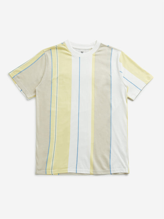 Y&F Kids Yellow Striped Design T-Shirt