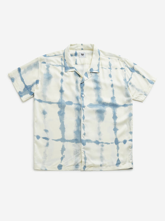 Y&F Kids Blue Tie-Dye Patterned Cotton Shirt