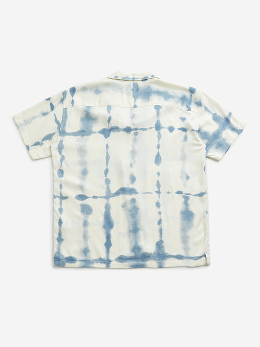 Y&F Kids Blue Tie-Dye Patterned Cotton Shirt