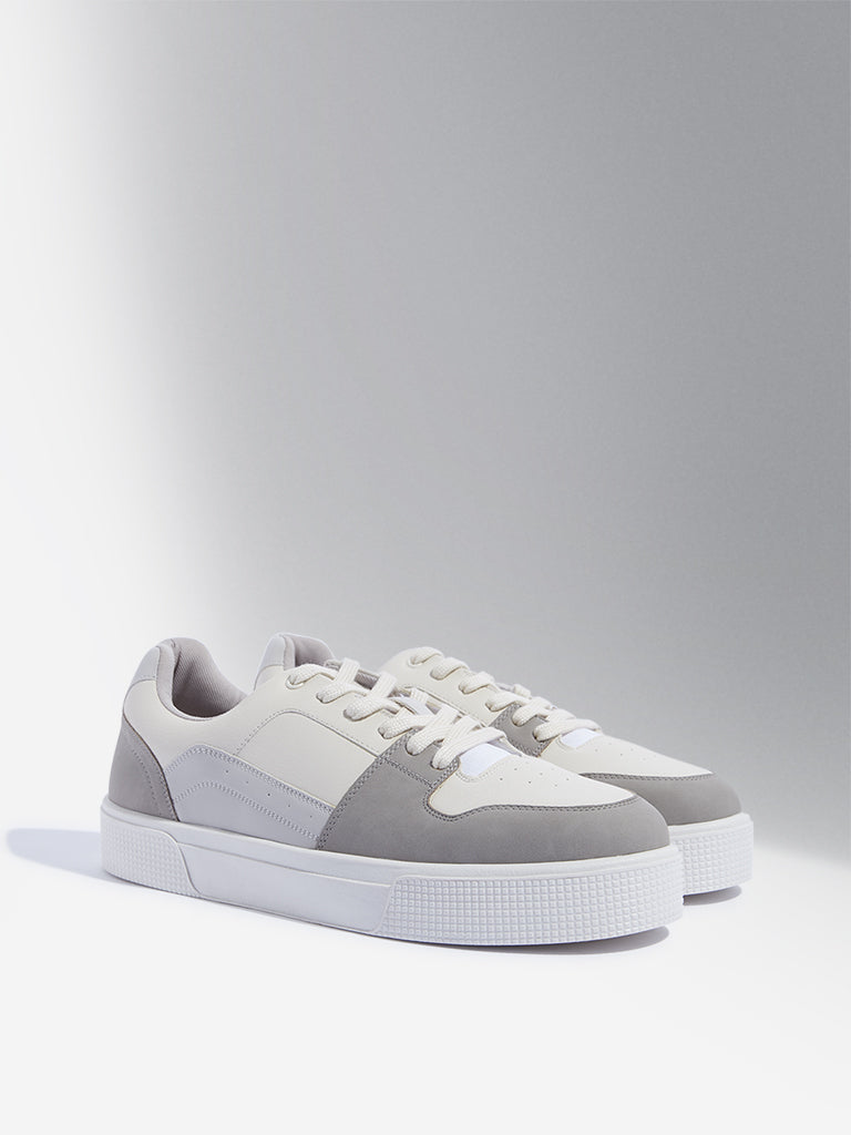 SOLEPLAY Grey Colour-Blocked Lace-Up Sneakers