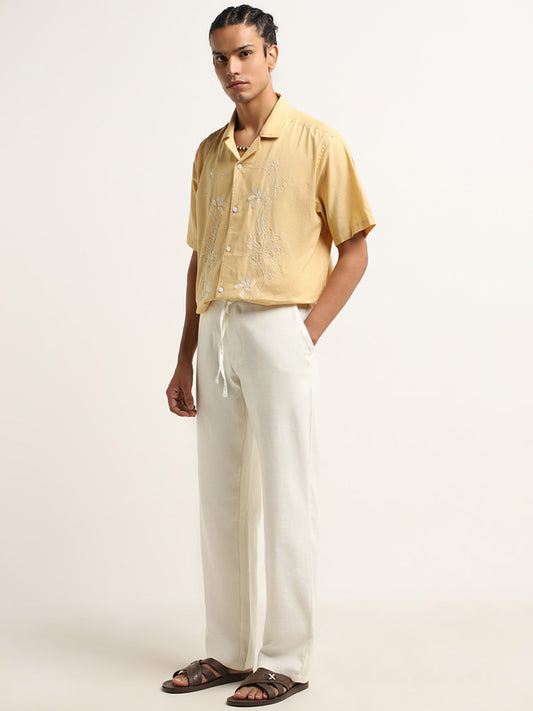 ETA Off-White Mid-Rise Relaxed-Fit Cotton Blend Chinos