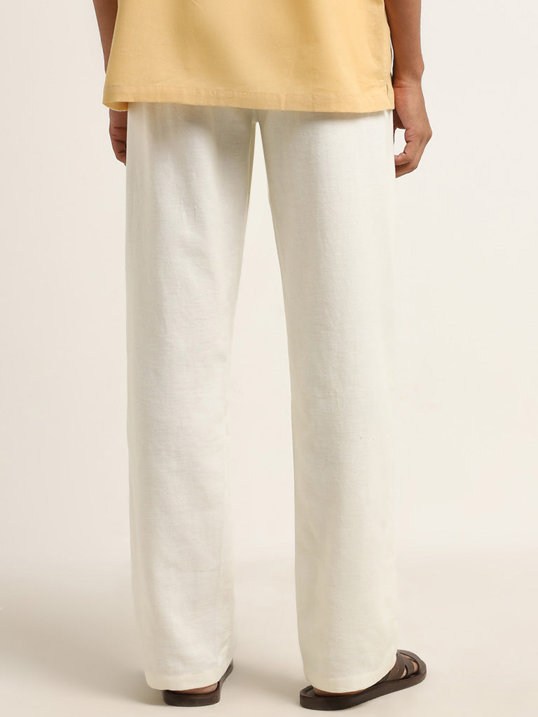 ETA Off-White Mid-Rise Relaxed-Fit Cotton Blend Chinos