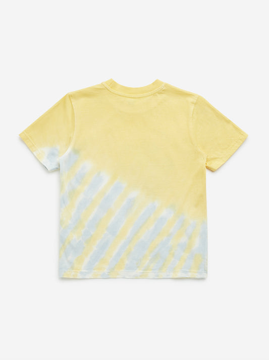 HOP Kids Yellow Pizza Design Cotton T-Shirt
