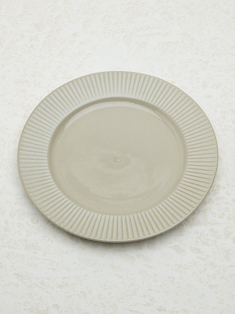 Westside Home Brown Ribbed Textured Dinner Plate