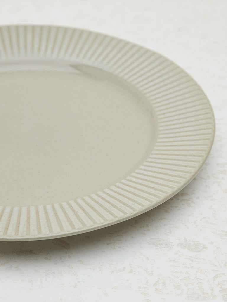 Westside Home Brown Ribbed Textured Dinner Plate