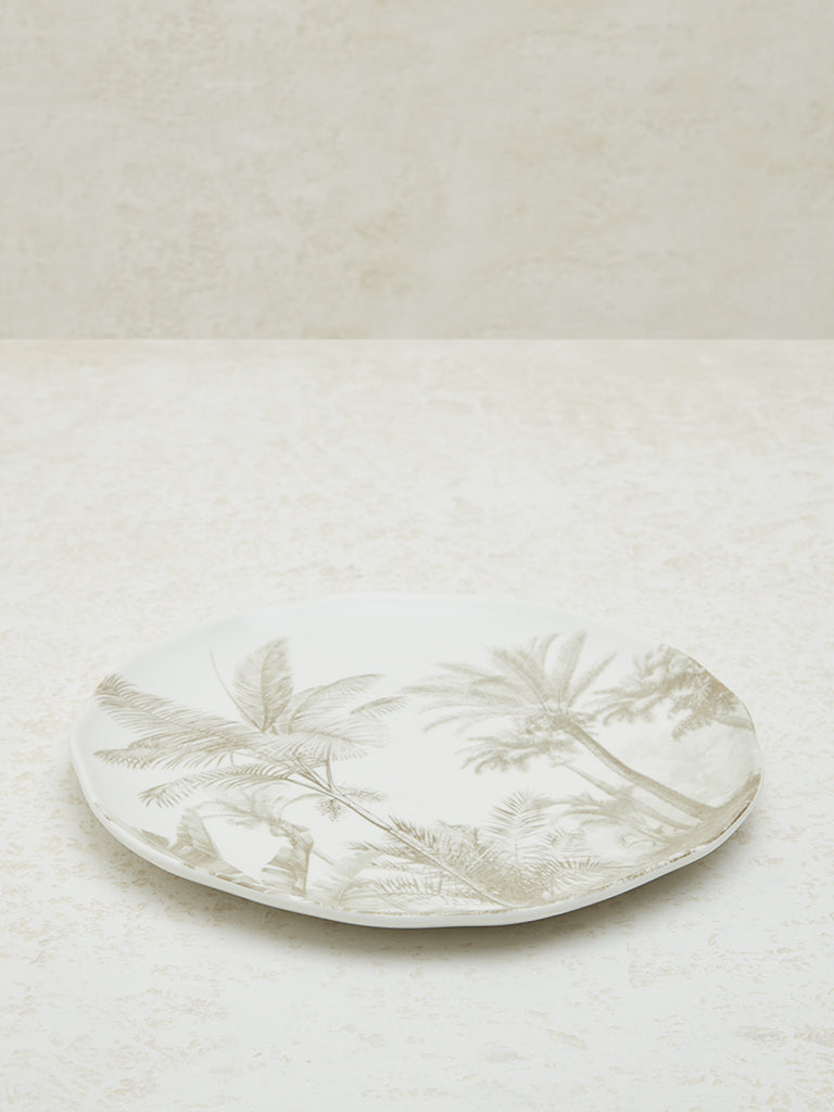 Westside Home Light Brown Tropical Design Dinner Plate