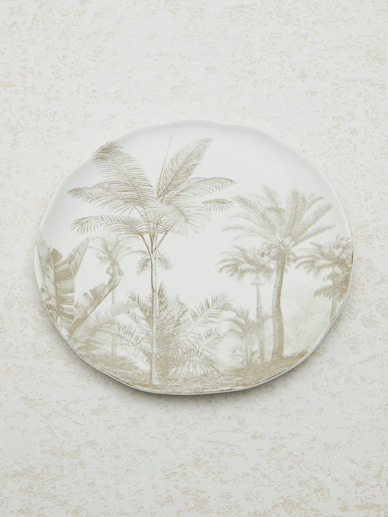 Westside Home Light Brown Tropical Design Dinner Plate