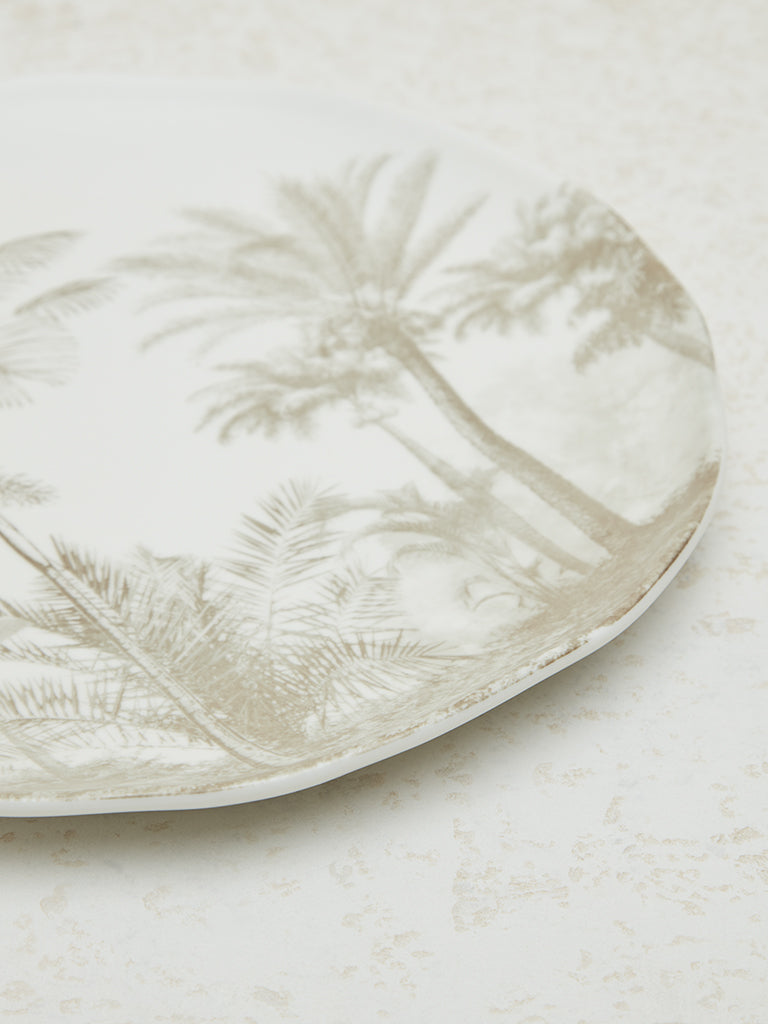 Westside Home Light Brown Tropical Design Dinner Plate