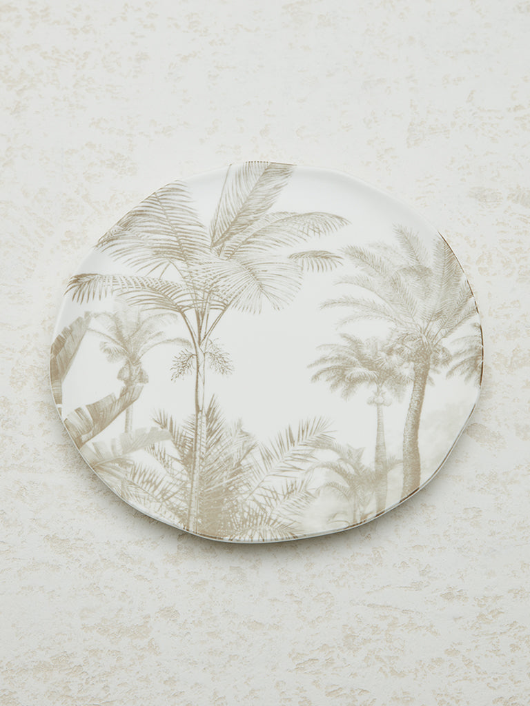 Westside Home Light Brown Tropical Design Side Plate