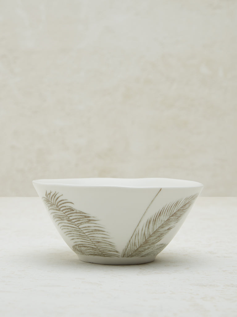 Westside Home Light Brown Botanical Printed Bowl - Small