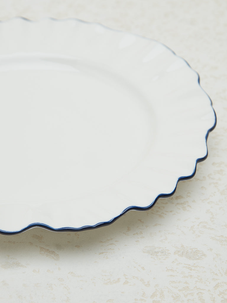 Westside Home Blue Frill Detailed Dinner Plate