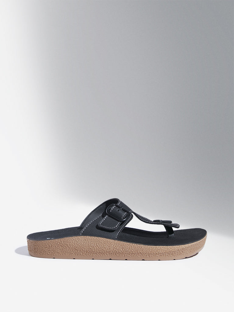 SOLEPLAY Black Thong-Strap Sandals