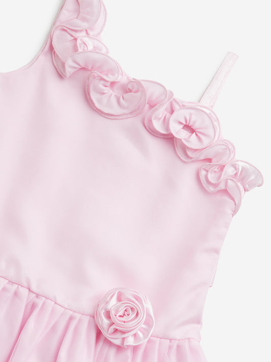 HOP Kids Pink Rosette A-Line Dress