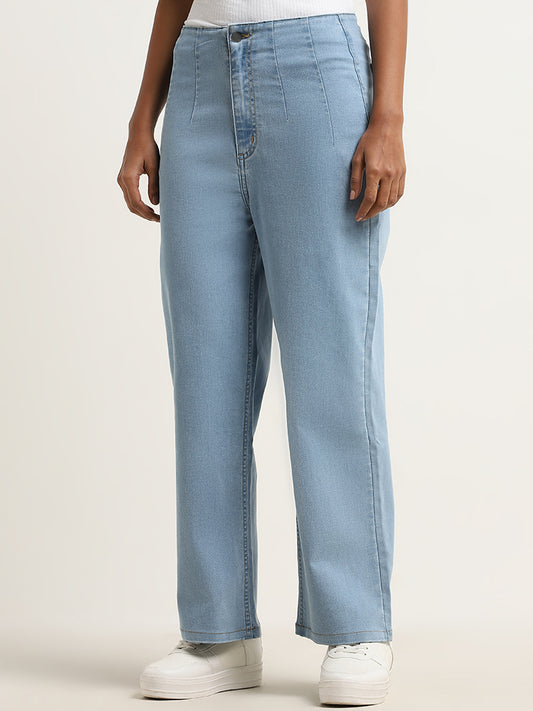LOV Light Blue High - Rise Relaxed - Fit Jeans