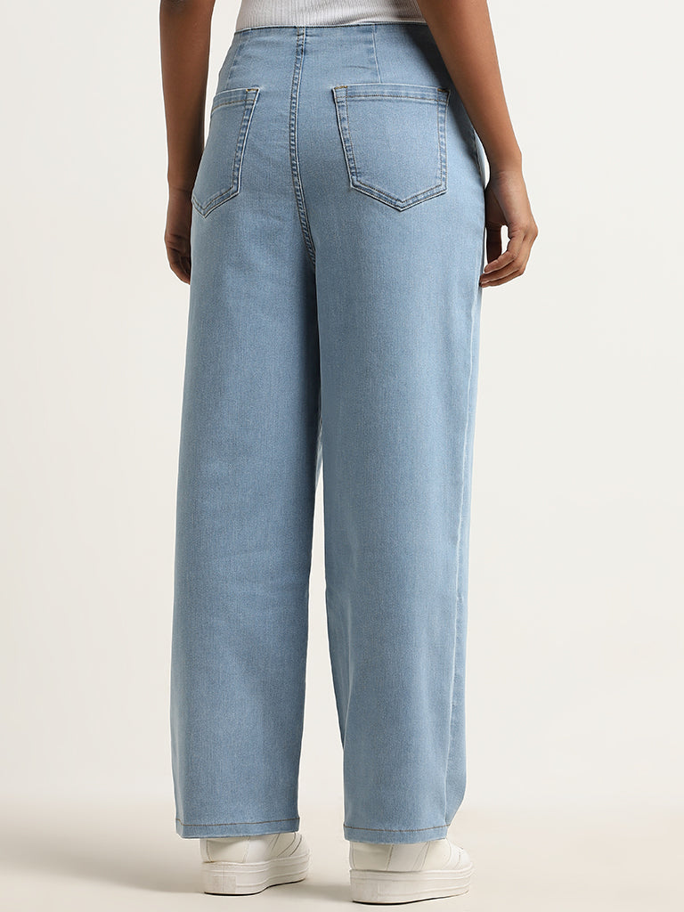 LOV Light Blue High - Rise Relaxed - Fit Jeans