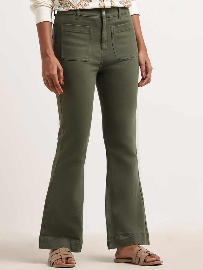 LOV Olive Straight - Fit Mid - Rise Jeans