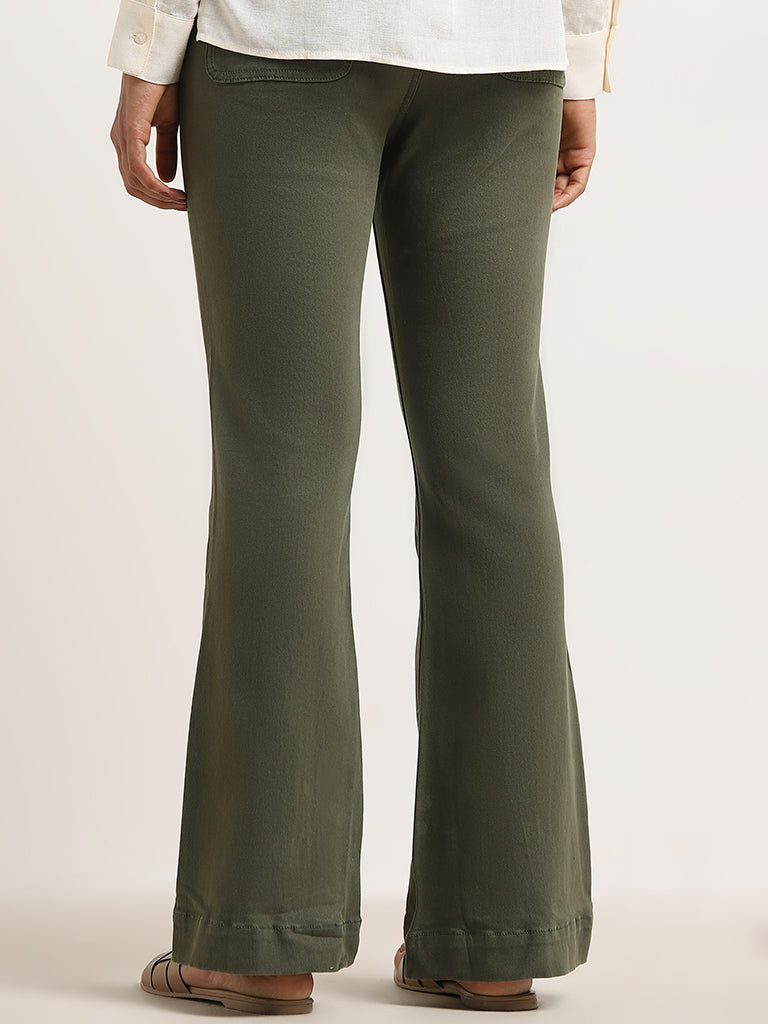 LOV Olive Straight - Fit Mid - Rise Jeans