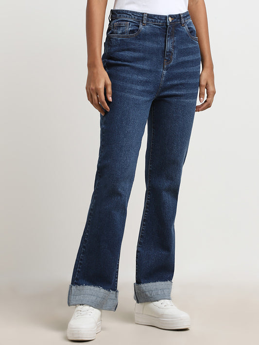 LOV Dark Blue Straight - Fit High - Rise Jeans