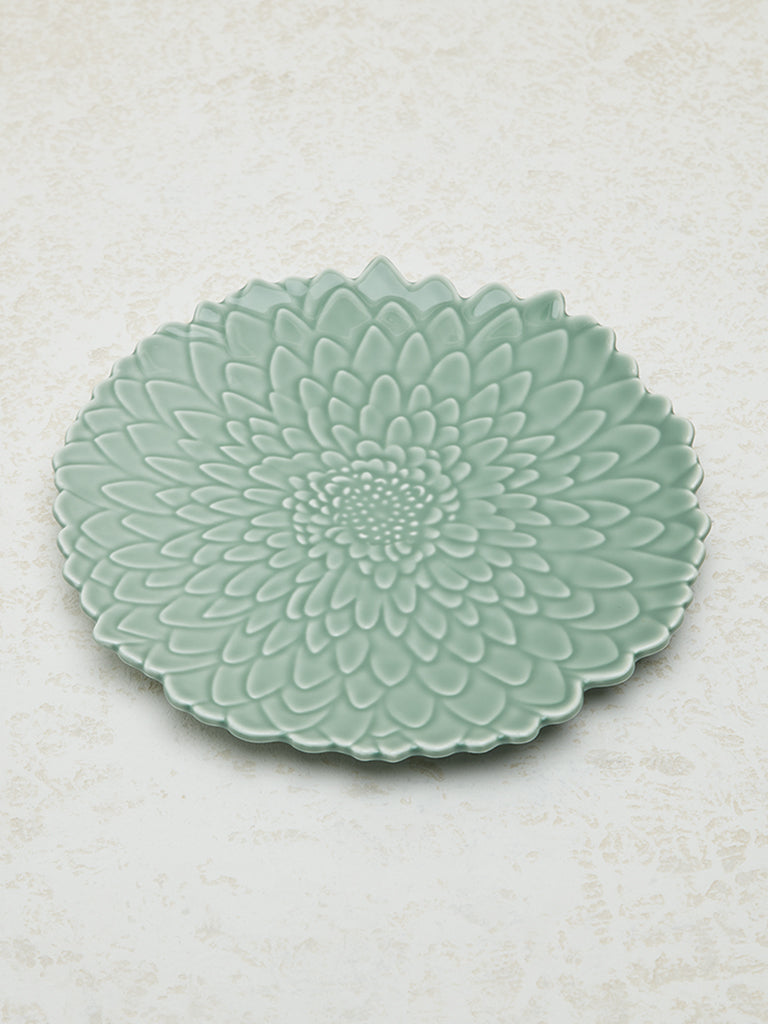 Westside Home Mint Tropical Design Dinner Plate