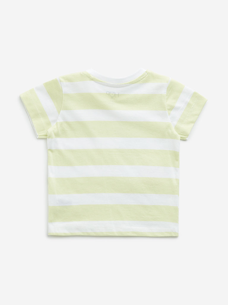 HOP Baby Lime Striped Design T-Shirt