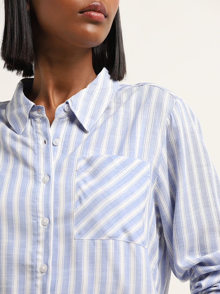 Nuon Blue Striped Design Shirt