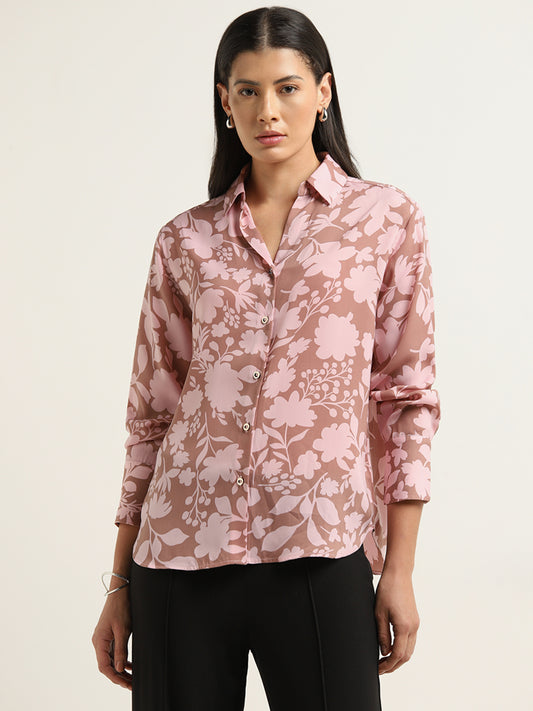 Wardrobe Pink Floral Printed Shirt