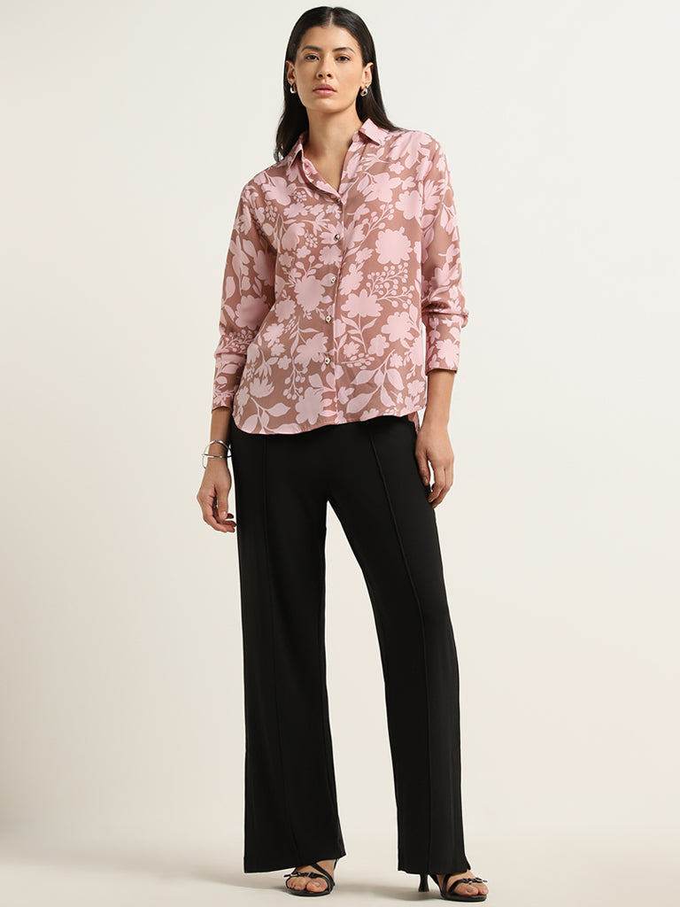 Wardrobe Pink Floral Printed Shirt