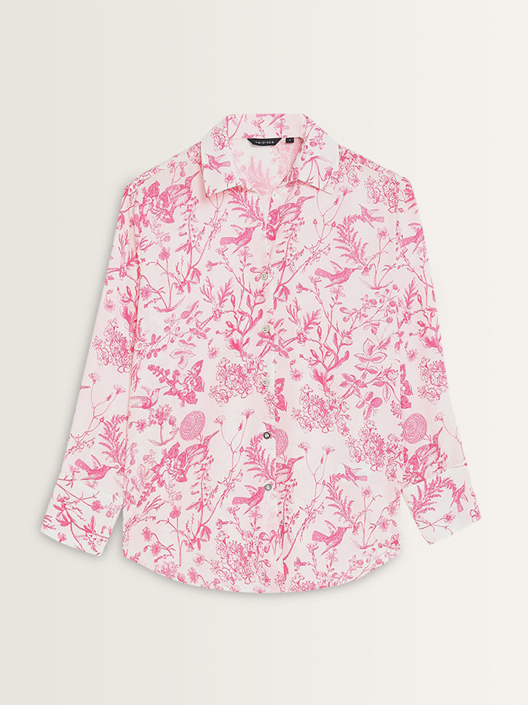 Wardrobe Pink Foliage Pattern Shirt