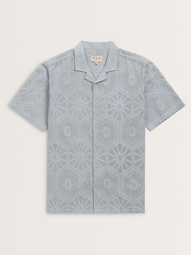 ETA Light Blue Relaxed-Fit Cotton Blend Shirt