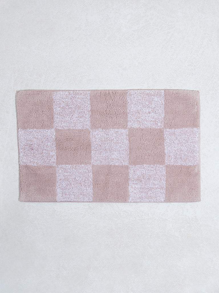 Westside Home Pink Checkered Design Bathmat