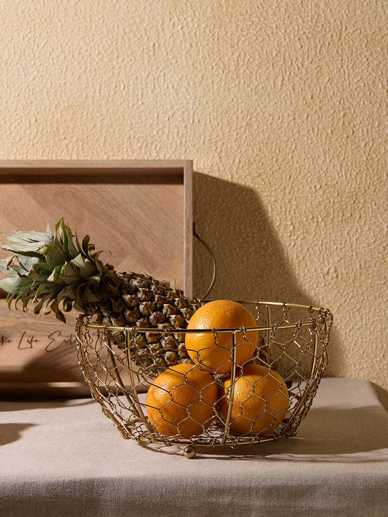 Westside Home Gold Wired Fruit Basket