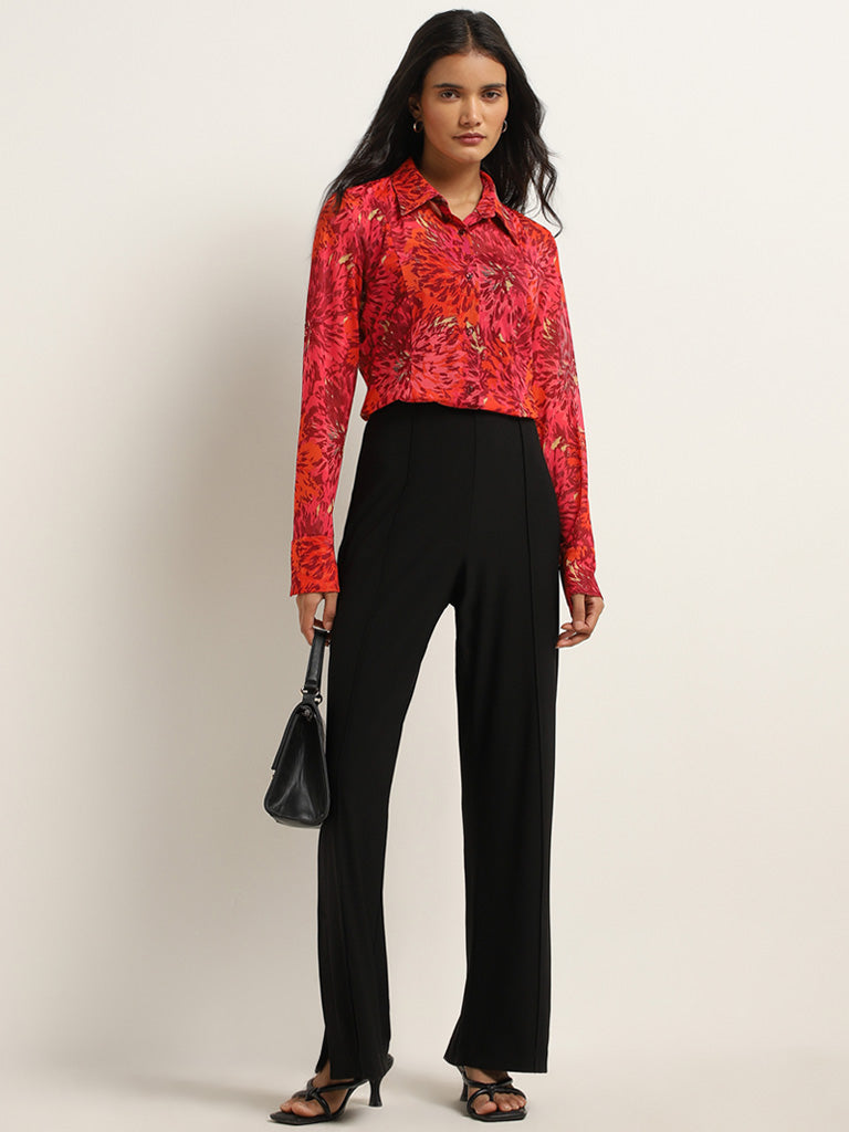 Wardrobe Red Floral Printed Shirt