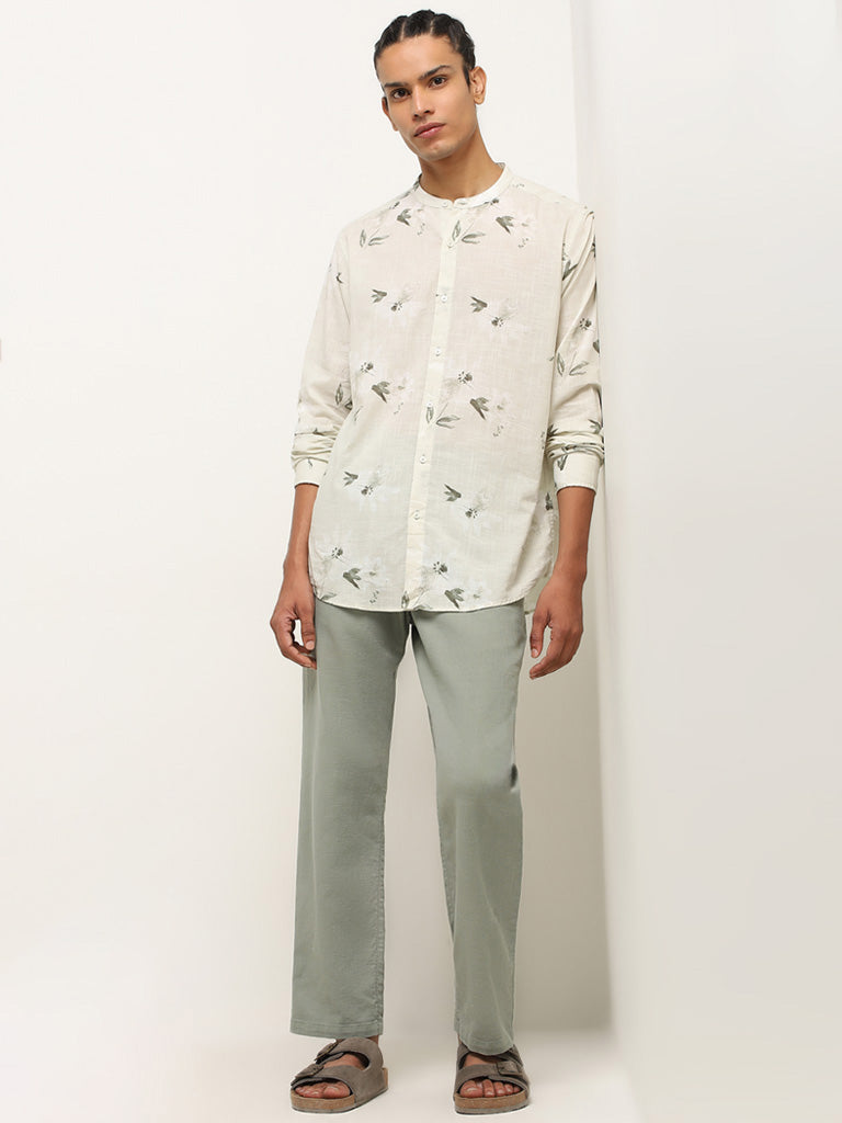 ETA Sage Floral Printed Resort-Fit Cotton Shirt