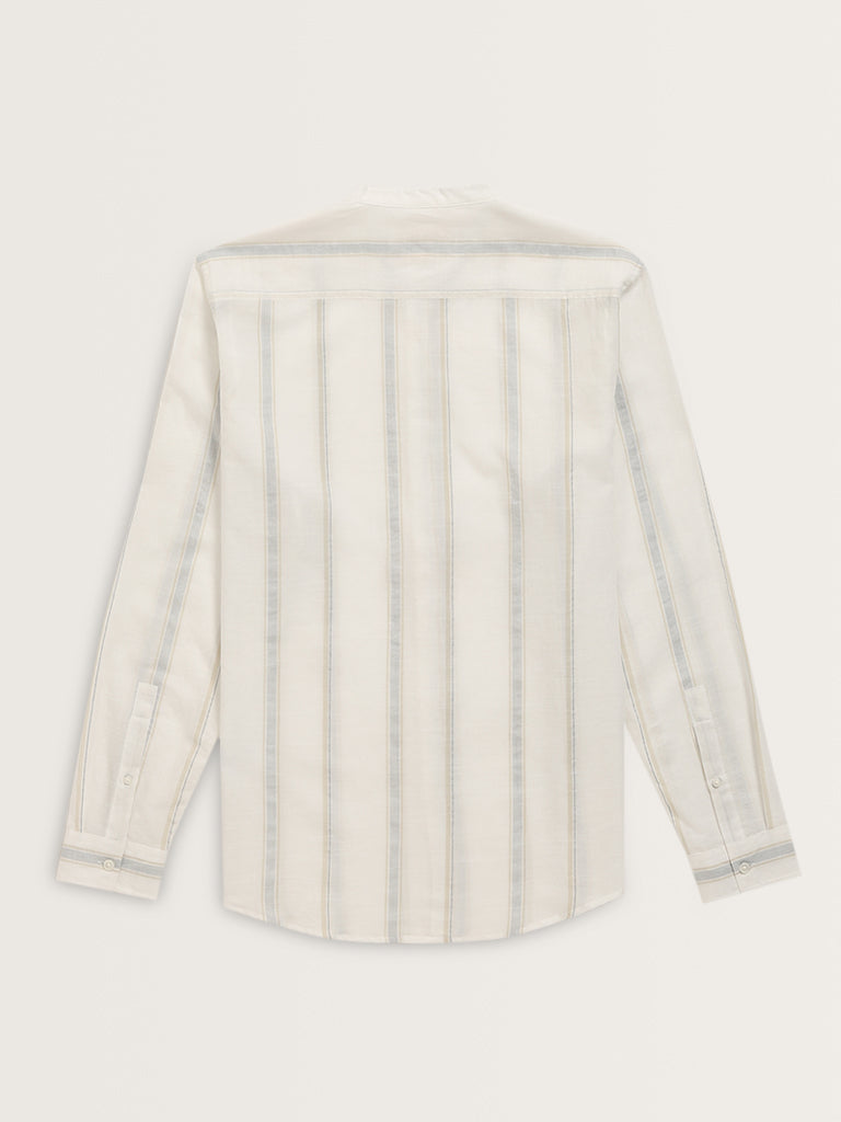 ETA Off-White Stripe Printed Resort-Fit Cotton Shirt