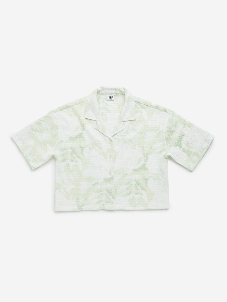 Y&F Kids Lime Abstract Printed Shirt