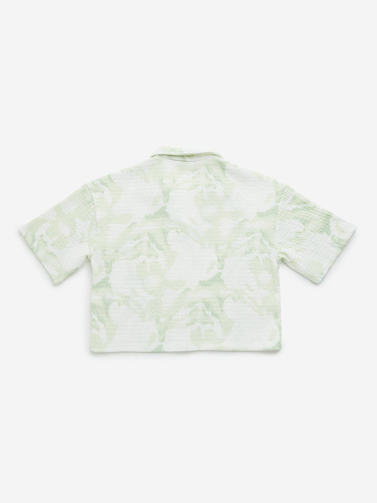 Y&F Kids Lime Abstract Printed Shirt