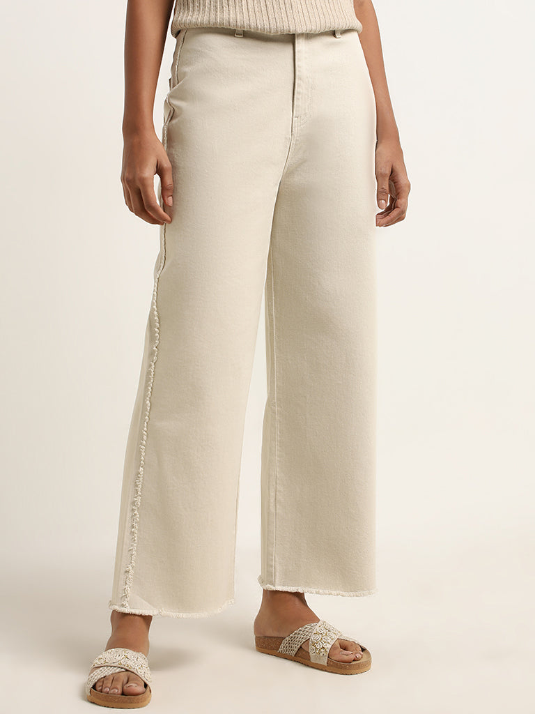 LOV Beige Relaxed - Fit Mid - Rise Jeans