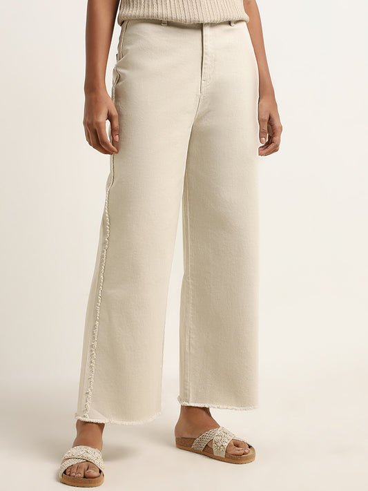 LOV Beige Relaxed - Fit Mid - Rise Jeans