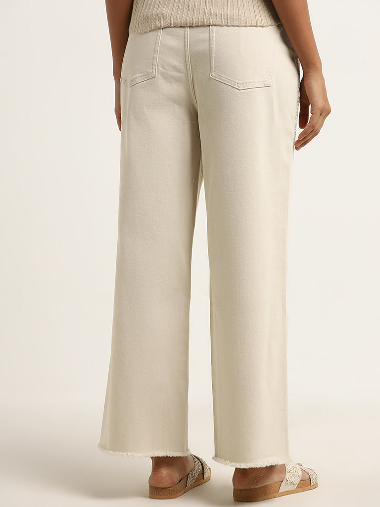 LOV Beige Relaxed - Fit Mid - Rise Jeans