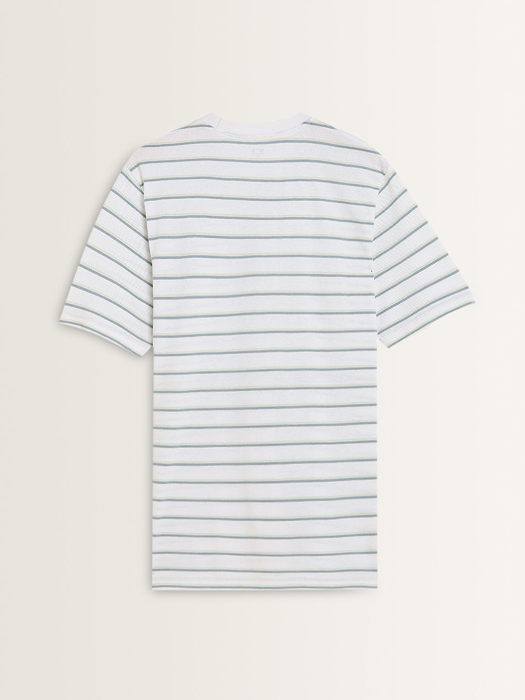 WES Lounge White Stripe Printed Relaxed-Fit T-Shirt